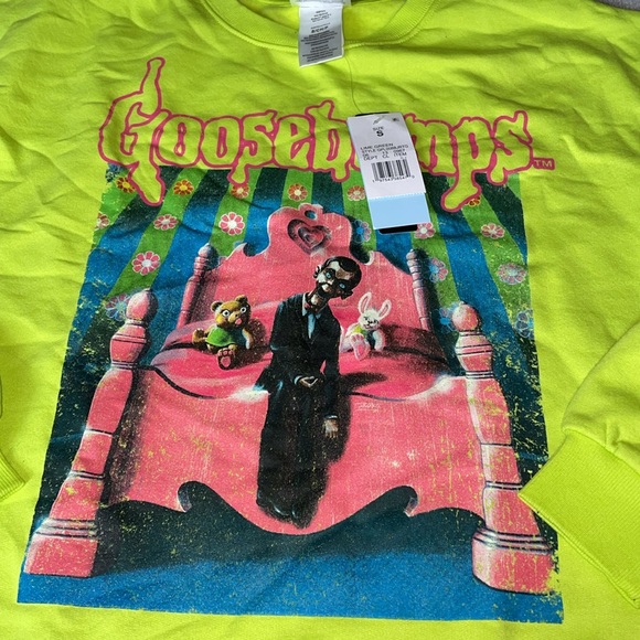 Goosebumps Women’s Neon Green “Slappy” Pullover Sweatshirt - Picture 4 of 6